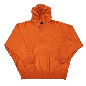 Cyrus Hoodie Pullover Sweater Plus Size 1X Women's Burnt Orange Long Sleeve Hood